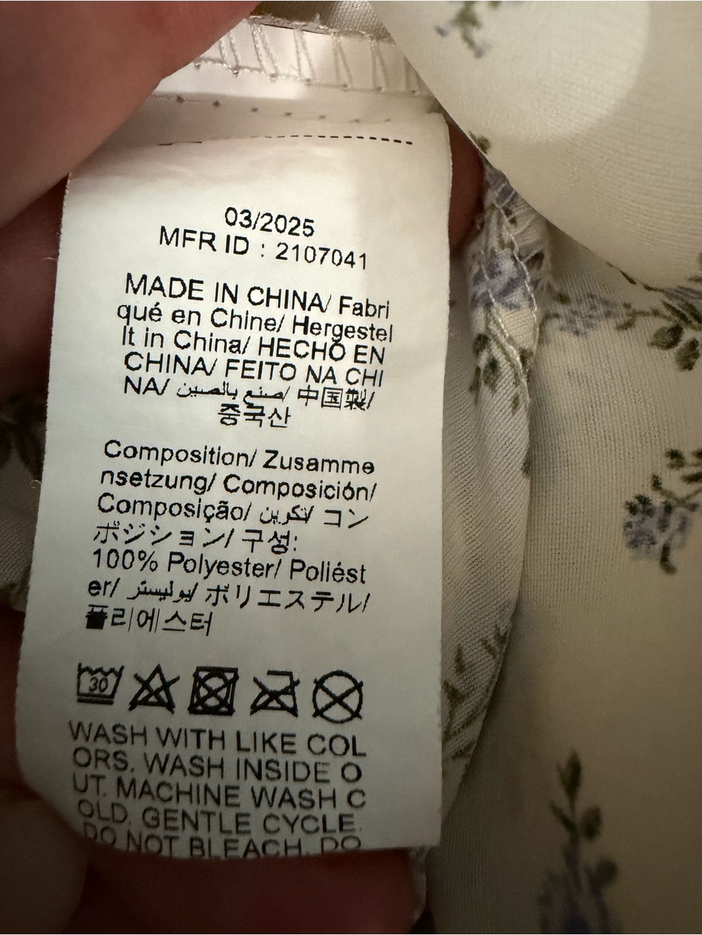 SHEIN Cream Maxi Dress with Blue Floral Print Size M - Picture 12 of 12